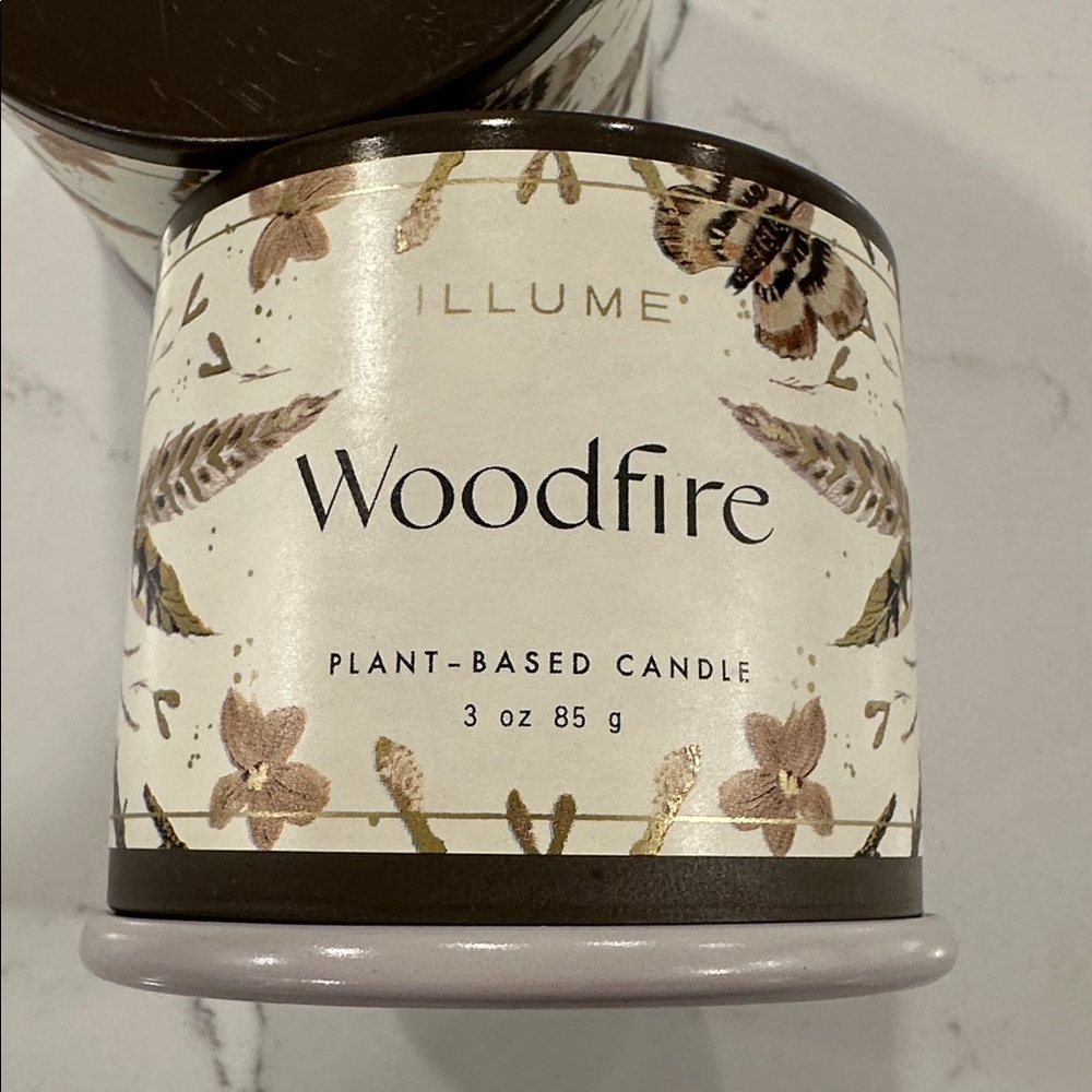 NWT Illume Woodfire Scented Candle 🕯️ Tins, Bundle of 2 - Picture 5 of 6
